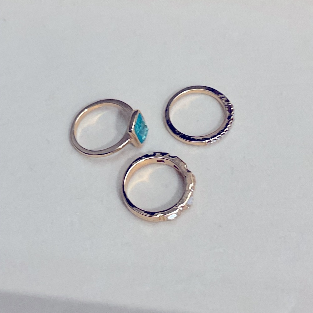 3pc Stackable Cz Ring Set Size 5 - image 3